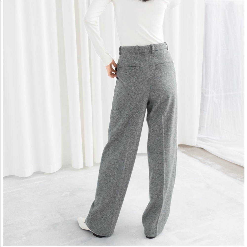 &Other Stories Duo D-ring Herringbone Wool Pants - Picture 2 of 8